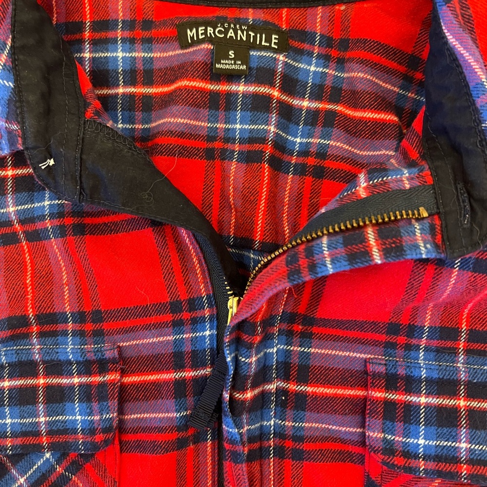J. Crew Mercantile Red and Blue Plaid Women's Shirt